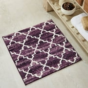 Better Trends 24 x 24 Square Bathroom Rug, 100% Cotton, Soft, Water Absorbent, Non-Slip Bath Mat, Machine Washable, Rugs for Bathroom, Vanity, Shower   Savio Collection - Purple