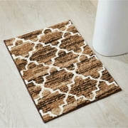 Better Trends Savio Collection Micro Polyester 4 Piece Bath Rug Set in Brown