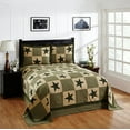 thumbnail image 1 of Better Trends Star Americana Design 100% Cotton Queen Bedspread Set, Green Gold, 1 of 7