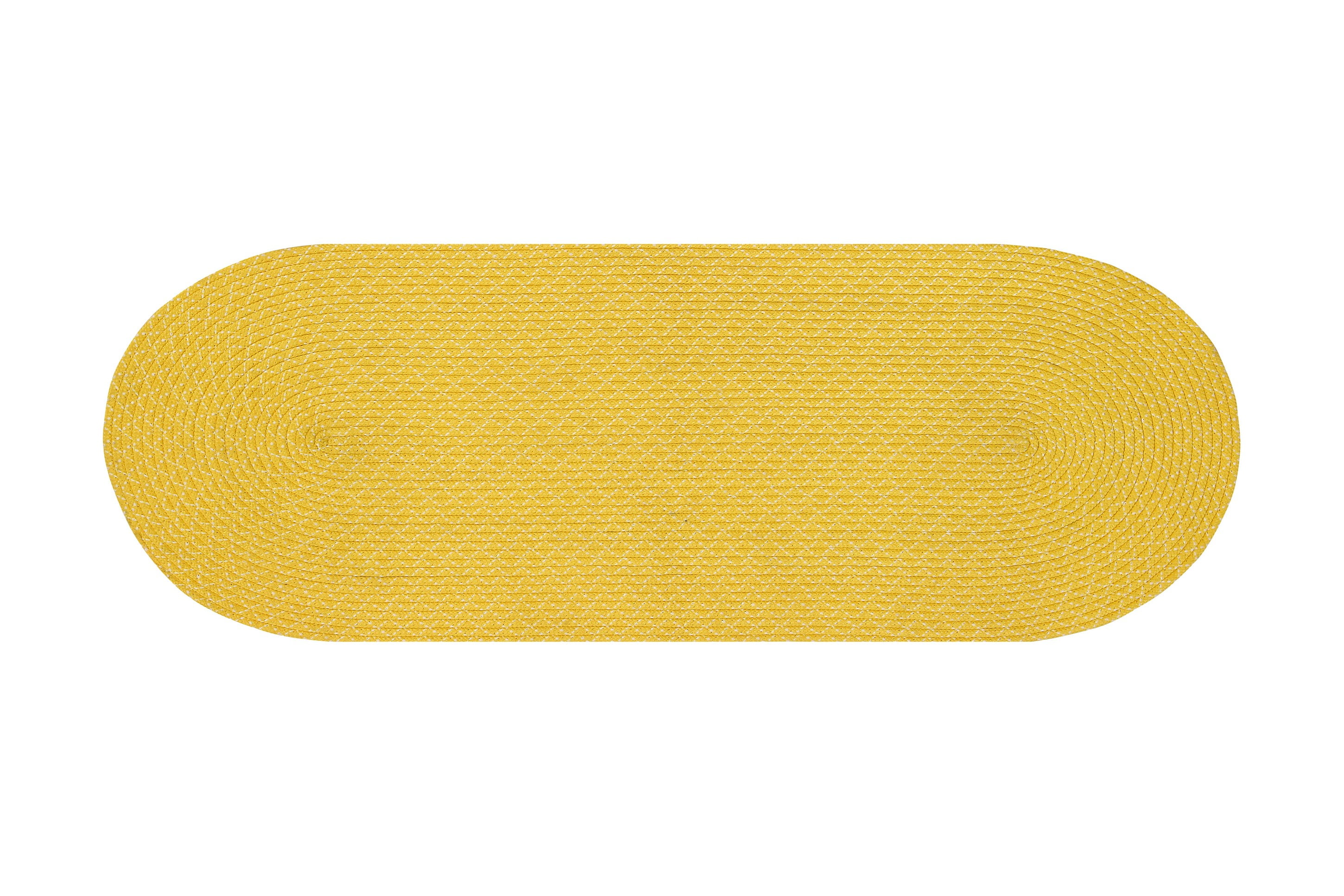 Better Trends Sunsplash Braid Collection is Durable & Stain Resistant Reversible Indoor/Outdoor Area Utility Rug 100% Polypropylene in Vibrant Colors, 24" x 60", Runner, Yellow