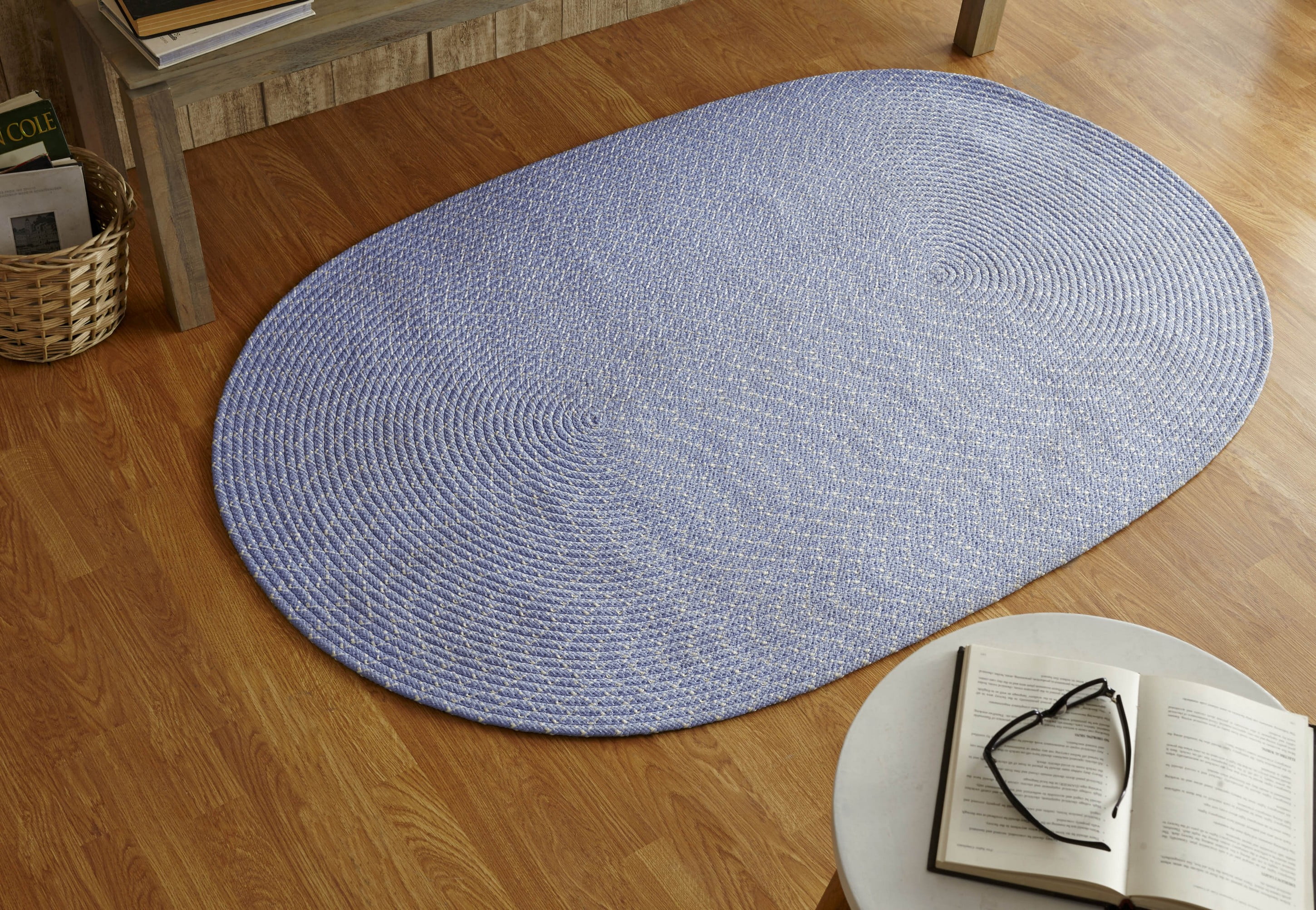 Better Trends 5' x 8' Oval Braided Rug 100% Polypropylene Durable & Stain Resistant Reversible Indoor/Outdoor Area Utility Rug, Sunsplash Collection - Periwinkle