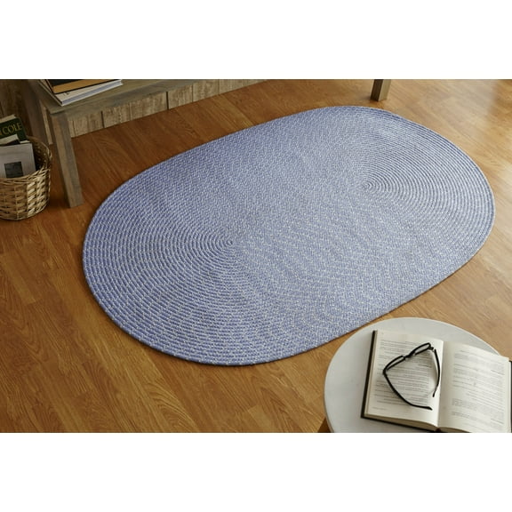 Better Trends 5' x 8' Oval Braided Rug 100% Polypropylene Durable & Stain Resistant Reversible Indoor/Outdoor Area Utility Rug, Sunsplash Collection - Periwinkle