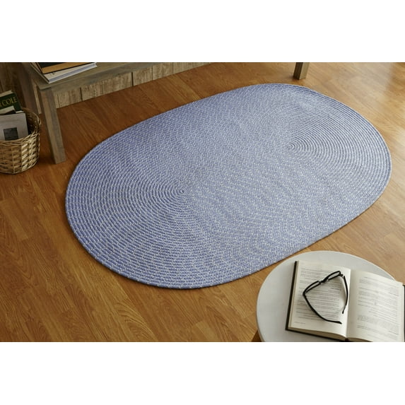 Better Trends 5' x 8' Oval Braided Rug 100% Polypropylene Durable & Stain Resistant Reversible Indoor/Outdoor Area Utility Rug, Sunsplash Collection - Periwinkle