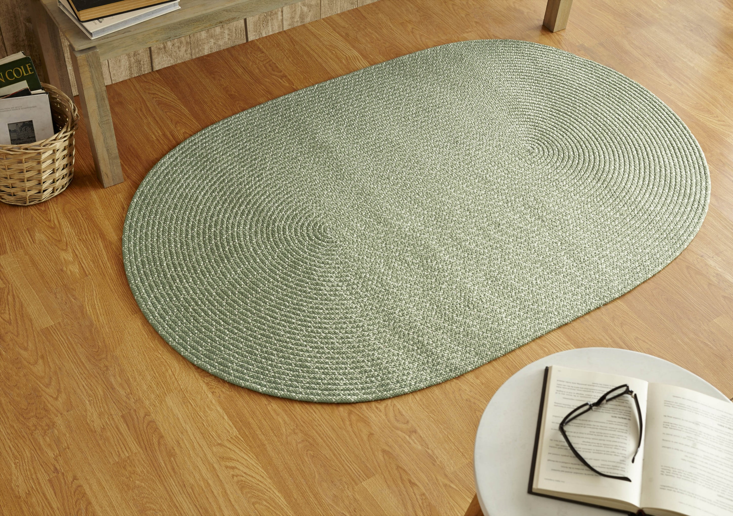 Better Trends 5' x 8' Oval Braided Rug 100% Polypropylene Durable & Stain Resistant Reversible Indoor/Outdoor Area Utility Rug, Sunsplash Collection - Lime