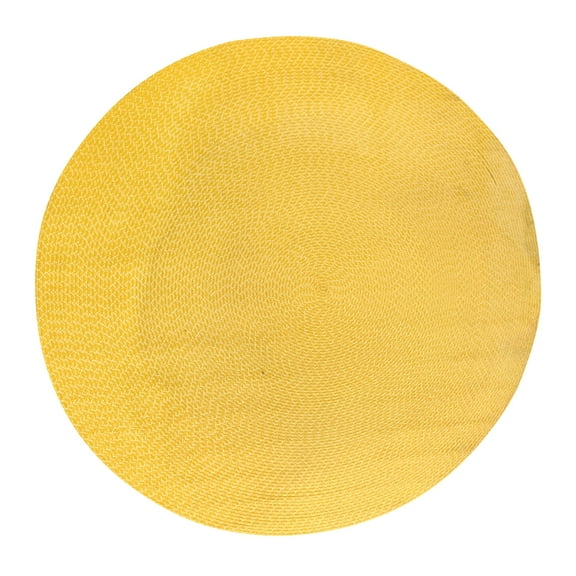 Better Trends Sunsplash Indoor/Outdoor Polypropylene 96" Round Braided Rug, Indoor use, for Adult - Yellow