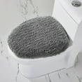 thumbnail image 1 of Better Trends 18"x20" Premium Toilet Lid Cover 100% Cotton Tufted Bathroom Rug Water Absorbent Reversible Machine Washable Gray - Edge Collection, 1 of 6