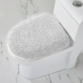 thumbnail image 1 of Better Trends 18"x20" Premium Toilet Lid Cover 100% Cotton Tufted Bathroom Rug Water Absorbent Reversible Machine Washable White - Edge Collection, 1 of 6