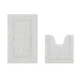 thumbnail image 1 of Better Trends Toilet Rug U-Shaped Set of 2 Piece Contour Rug 100% Cotton Bathroom Mat Soft Absorbent Reversible Washable for Decor Tub Shower Bathroom Floor, 20"x20"|21"x34" White Lux Collection, 1 of 4