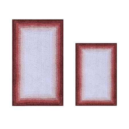 Better Trends 2 Piece Bathroom Rug Set, 100% Cotton, Extra Soft Tufted Bath Mat, Water Absorbent & Non Slip Bath Rug, (Rose) Torrent Collection