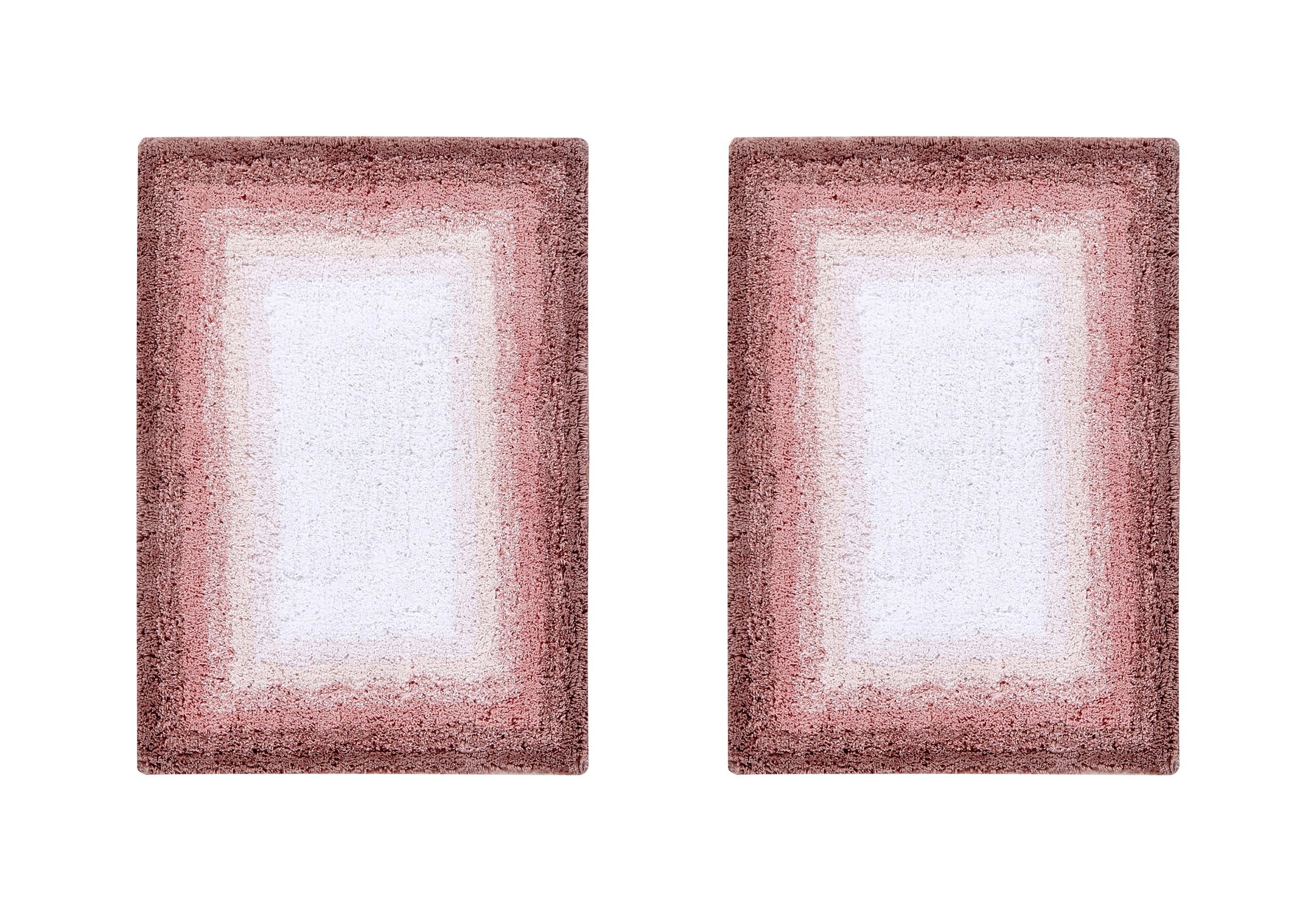 Rose Ombre Cotton Tufted Non-Slip Bath Rug Set