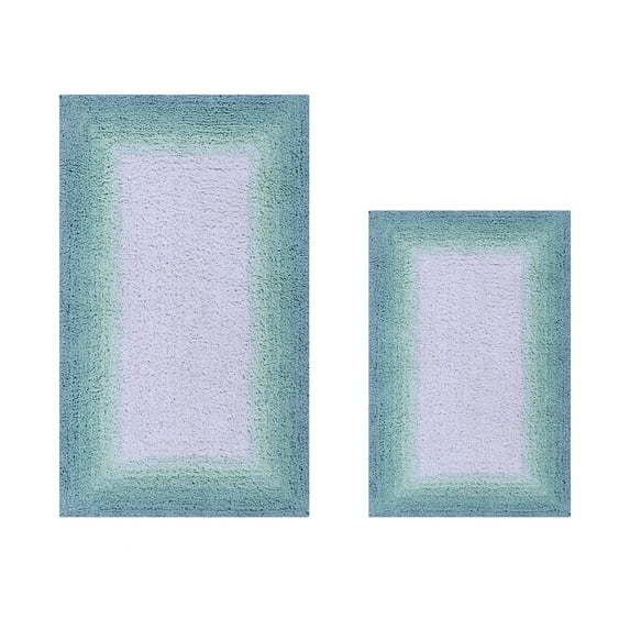 Better Trends 2 Piece Bathroom Rug Set, 100% Cotton, Extra Soft Tufted Bath Mat, Water Absorbent & Non Slip Bath Rug, (Turquoise) Torrent Collection