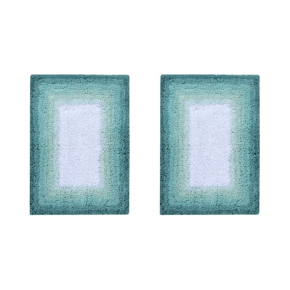 Better Trends 2 Piece Bathroom Rug Set, 100% Cotton, Extra Soft Tufted Bath Mat, Water Absorbent & Non Slip Bath Rug, (Turquoise) Torrent Collection