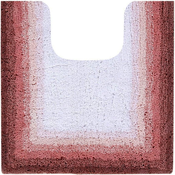 Better Trends 20" x 20" U-Shape Toilet Rug 100% Cotton Non Slip Tufted Contour Bath Mat, Water Absorbent Bathroom Rug, (Rose) Torrent Collection