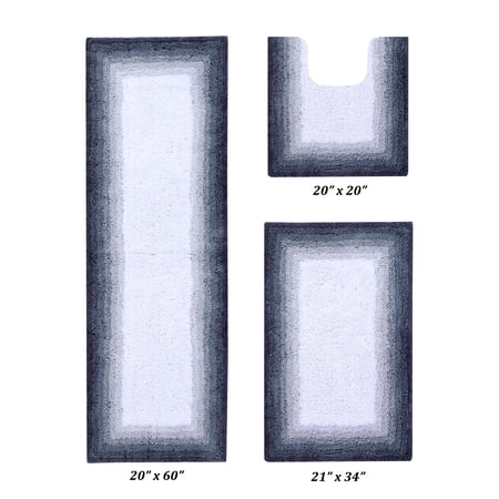 Better Trends 3 Piece Bathroom Rug Set, 100% Cotton, Extra Soft Tufted Bath Mat, Water Absorbent & Non Slip Bath Rug, (Gray) Torrent Collection
