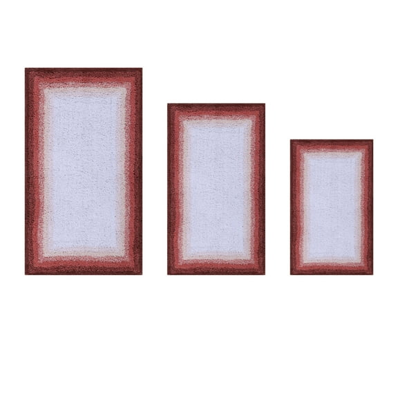Better Trends 3 Piece Bathroom Rug Set, 100% Cotton, Extra Soft Tufted Bath Mat, Water Absorbent & Non Slip Bath Rug, (Rose) Torrent Collection