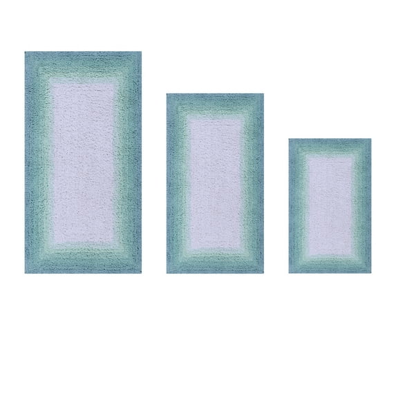 Better Trends 3 Piece Bathroom Rug Set, 100% Cotton, Extra Soft Tufted Bath Mat, Water Absorbent & Non Slip Bath Rug, (Turquoise) Torrent Collection