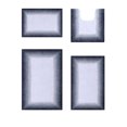 thumbnail image 1 of Better Trends 4 Piece Bathroom Rug Set, 100% Cotton, Extra Soft Tufted Bath Mat, Water Absorbent & Non Slip Bath Rug, (Gray) Torrent Collection, 1 of 6