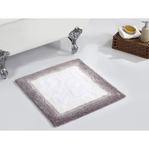 Better Trends Square Bath Mat 24" x 24", 100% Cotton Non Slip Bathroom Rug, Water Absorbent, Machine Washable Bath Rug, Beige - Torrent Collection