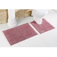 thumbnail image 1 of Better Trends Trier 2 Piece 100% Cotton Tufted Bath Rug with Non-Slip Backing - Rose, 1 of 5