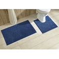 thumbnail image 1 of Better Trends Trier 2 Piece Poly-Cotton Tufted Bath Rug with Non-Slip Backing - Blue, 1 of 4