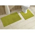 thumbnail image 1 of Better Trends Trier 2 Piece Poly-Cotton Tufted Bath Rug with Non-Slip Backing - Green, 1 of 5