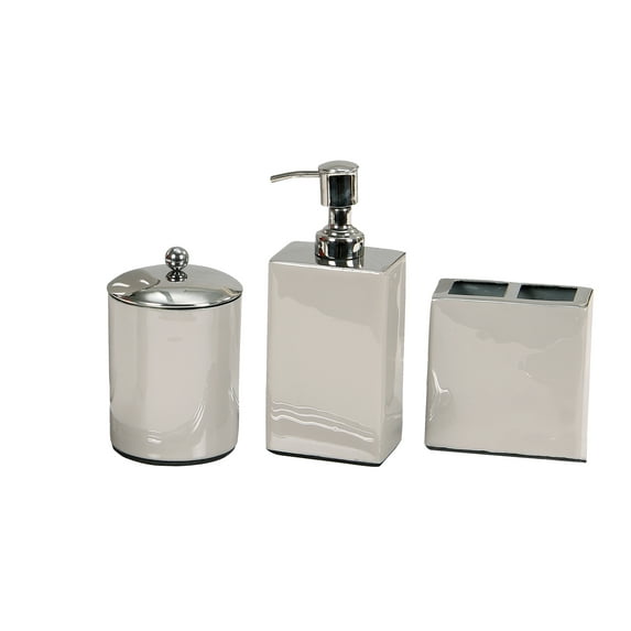 Better Trends Trier 3 Piece Stainless Steel Bath Accessories Set, for Adult - Gray