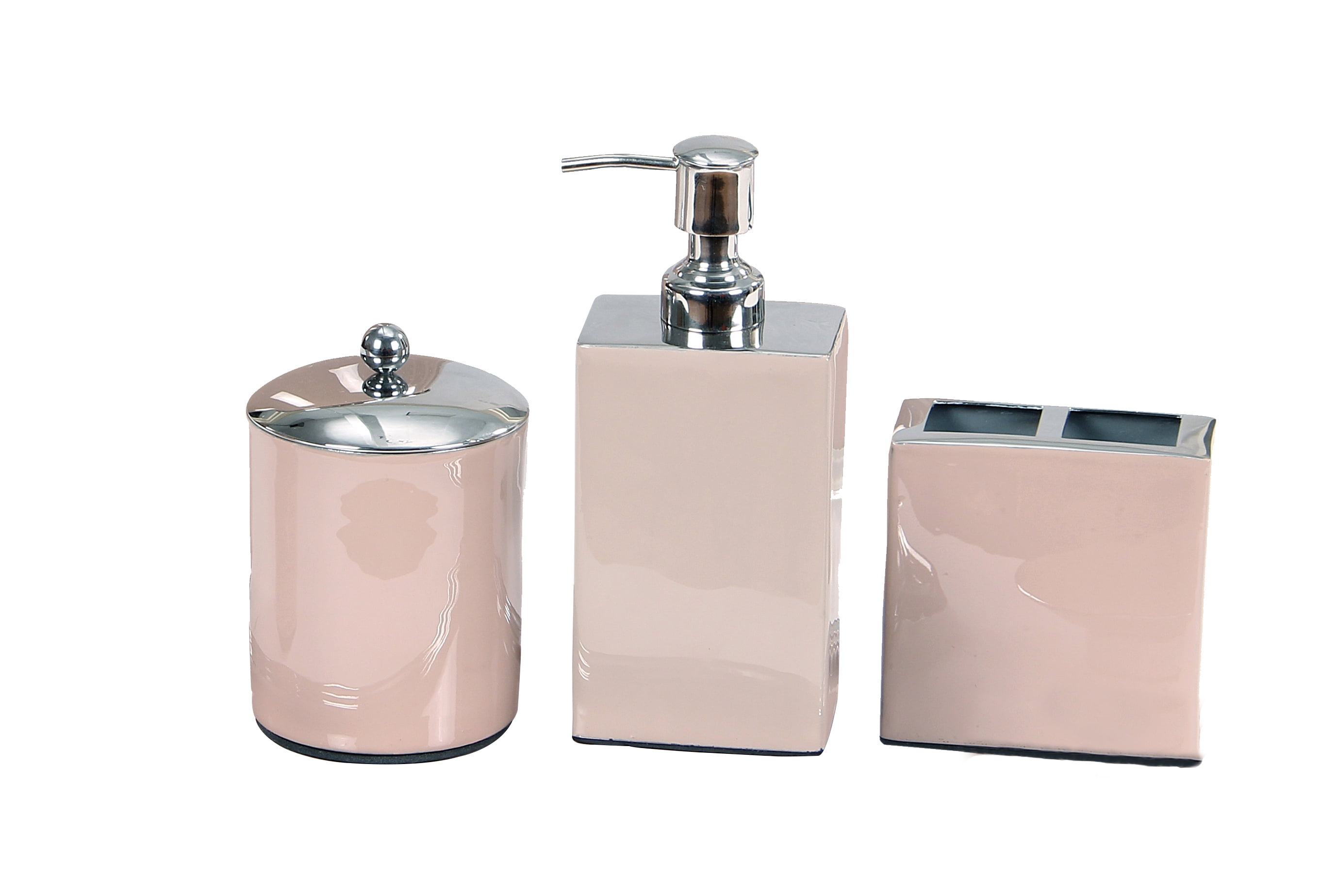 Better Trends Trier 3 Piece Stainless Steel Bath Accessories Set, for Adult  - Rose
