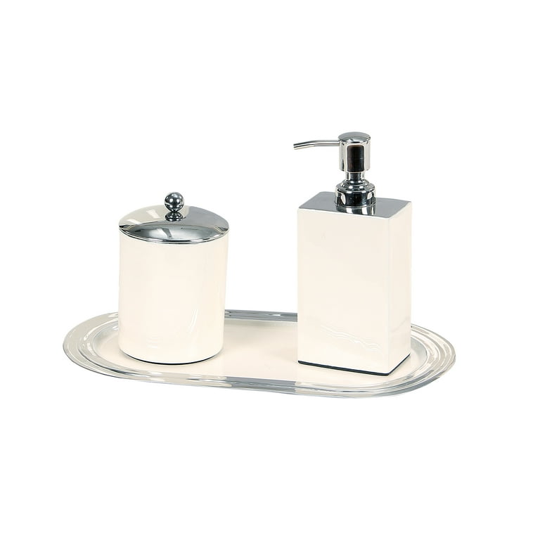 Better Trends Trier 3 Piece Stainless Steel Bath Accessories Set - White, Size: 3 Piece Set