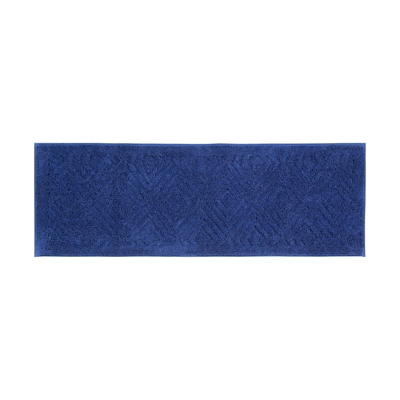 Better Trends 18" x 54" Bathroom Runner Mat 100% Cotton, Extra Soft Tufted Bath Rug, Water Absorbent & Non Slip Bath Mat, Trier Collection (Blue)