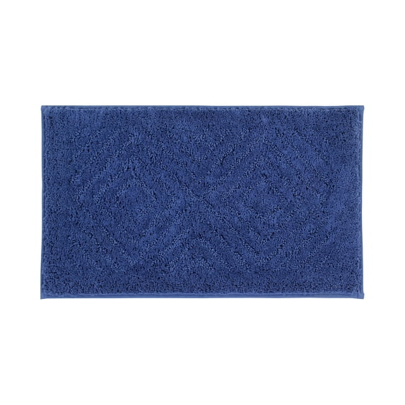 Better Trends 24" x 40" Bathroom Rug 100% Cotton, Extra Soft Tufted Reversible Bath Mat, Water-Absorbent, Machine Washable (Blue) Trier Collection