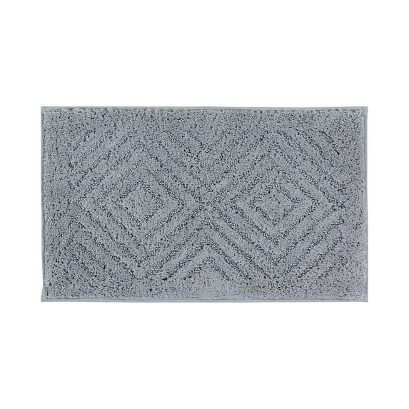 Better Trends 24" x 40" Bathroom Rug 100% Cotton, Extra Soft Tufted Reversible Bath Mat, Water-Absorbent, Machine Washable (Silver) Trier Collection