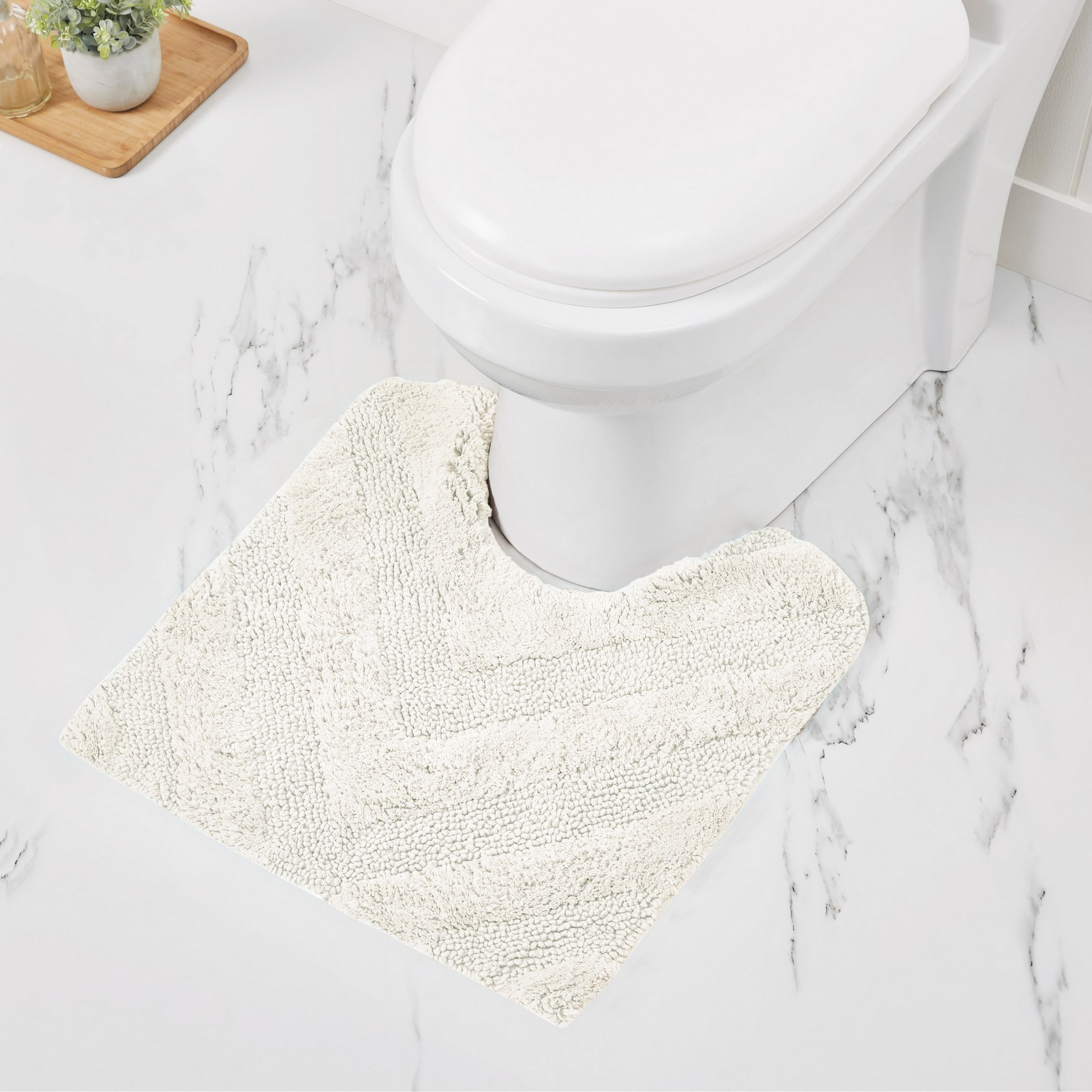 Better Trends U-Shape Toilet Rug 100% Cotton, Non-Slip Rug, Water ...