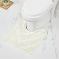 thumbnail image 1 of Better Trends U-Shape Toilet Rug 100% Cotton, Non-Slip Rug, Water Absorbent, Washable, (20" x 20") Contour Bath Rug Ivory - Hugo Collection, 1 of 4