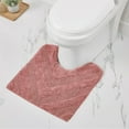 thumbnail image 1 of Better Trends U-Shape Toilet Rug 100% Cotton, Non-Slip Rug, Water Absorbent, Washable, (20" x 20") Contour Bath Rug Pink - Hugo Collection, 1 of 4