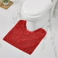 thumbnail image 1 of Better Trends U-Shape Toilet Rug 100% Cotton, Non-Slip Rug, Water Absorbent, Washable, (20" x 20") Contour Bath Rug Red - Hugo Collection, 1 of 4