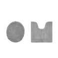 thumbnail image 1 of Better Trends U-Shape Toilet Rug 100% Cotton Water Absorbent, Reversible Machine Washable Lid Cover, Bathroom Floor Decor, 18"x20"|20"x20" 2 Piece Set Silver Lux Collection, 1 of 4