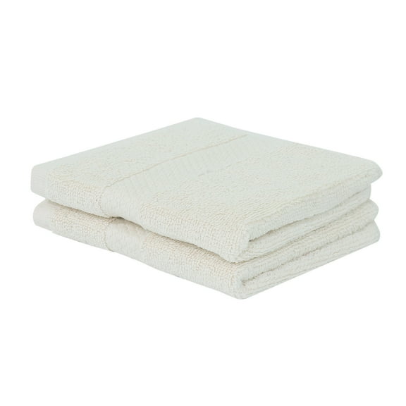 Better Trends Washcloths For Body And Face, 100% Cotton, Soft, Absorbent, Zero Twist Cotton Baby Wash Cloth, Shower, Travel, Ivory Small Towel, 12"X12", 2 Pack