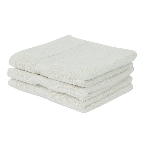 Better Trends Washcloths For Body And Face, 100% Cotton, Soft, Absorbent, Zero Twist Cotton Baby Wash Cloth, Shower, Travel, Ivory Small Towel, 12"X12", 3 Pack