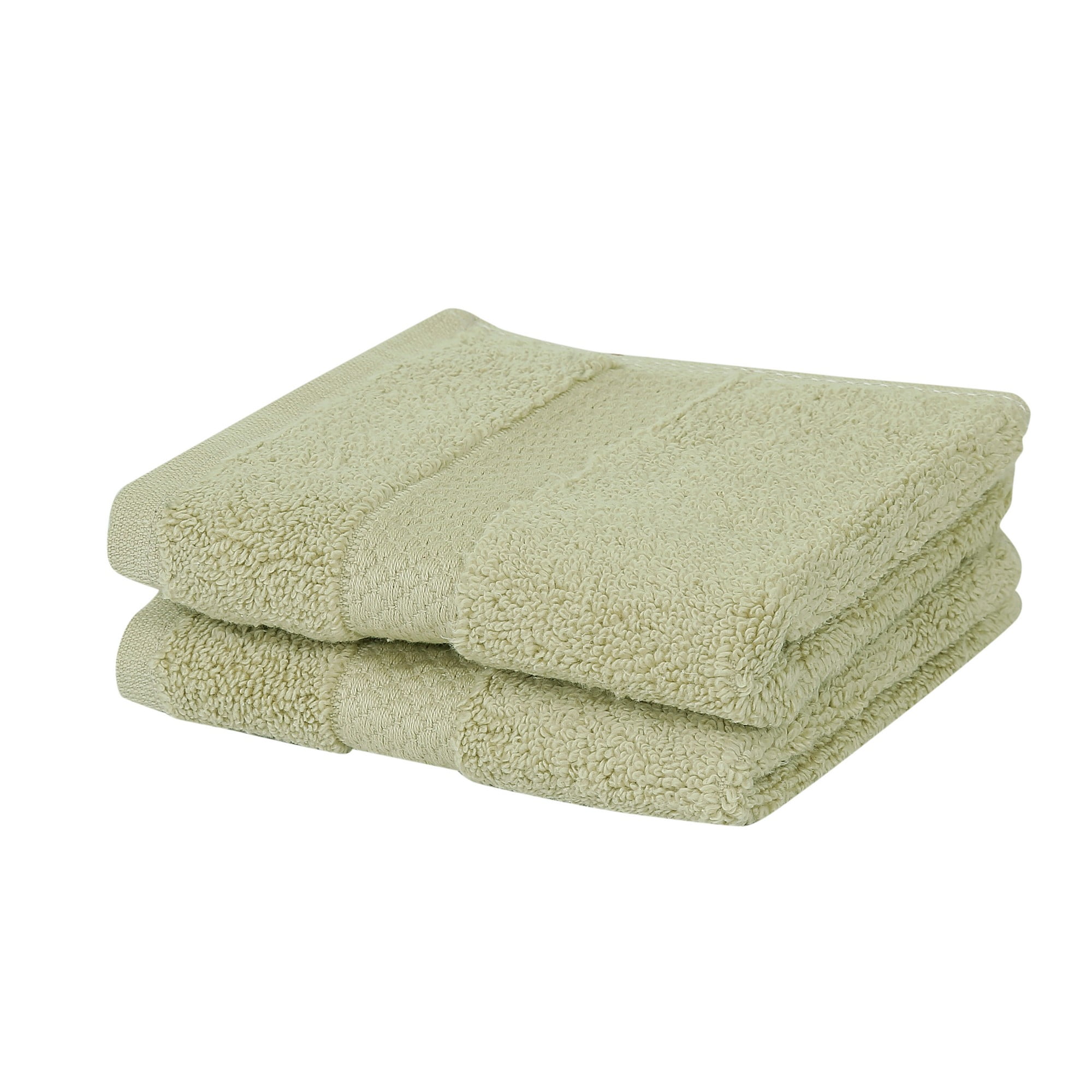 Better Trends Washcloths For Body And Face, 100% Cotton, Soft, Absorbent, Zero Twist Cotton Baby Wash Cloth, Shower, Travel, Sage Small Towel, 12"X12", 2 Pack