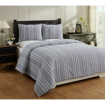 Better Trends Winston 100% Cotton Comforter Set, Twin, Navy, for All Ages