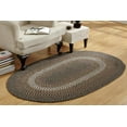 thumbnail image 1 of Better Trends Oval Braided Rug 42"x 46" 100% Wool Mat for Indoor Use, Area Rug for Bedroom Woodbridge Collection - (Black), 1 of 6