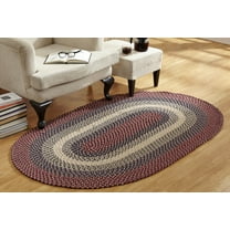 Better Trends Oval Braided Rug 42"x 46" 100% Wool Mat for Indoor Use, Area Rug for Bedroom Woodbridge Collection - (Cranberry)