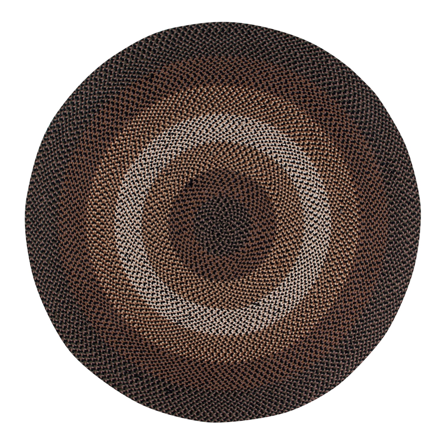 Better Trends Woodbridge 100 Wool 72" Round Braided Rug Gray