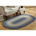 thumbnail image 1 of Better Trends Oval Braided Rug 7.3' x 9.3' 100% Wool Mat for Indoor Use, Area Rug for Bedroom Woodbridge Oval Collection - (Blue), 1 of 6