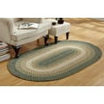 thumbnail image 1 of Better Trends Oval Braided Rug 88"x 112" 100% Wool Mat for Indoor Use, Area Rug for Bedroom Woodbridge Collection - (Green), 1 of 6