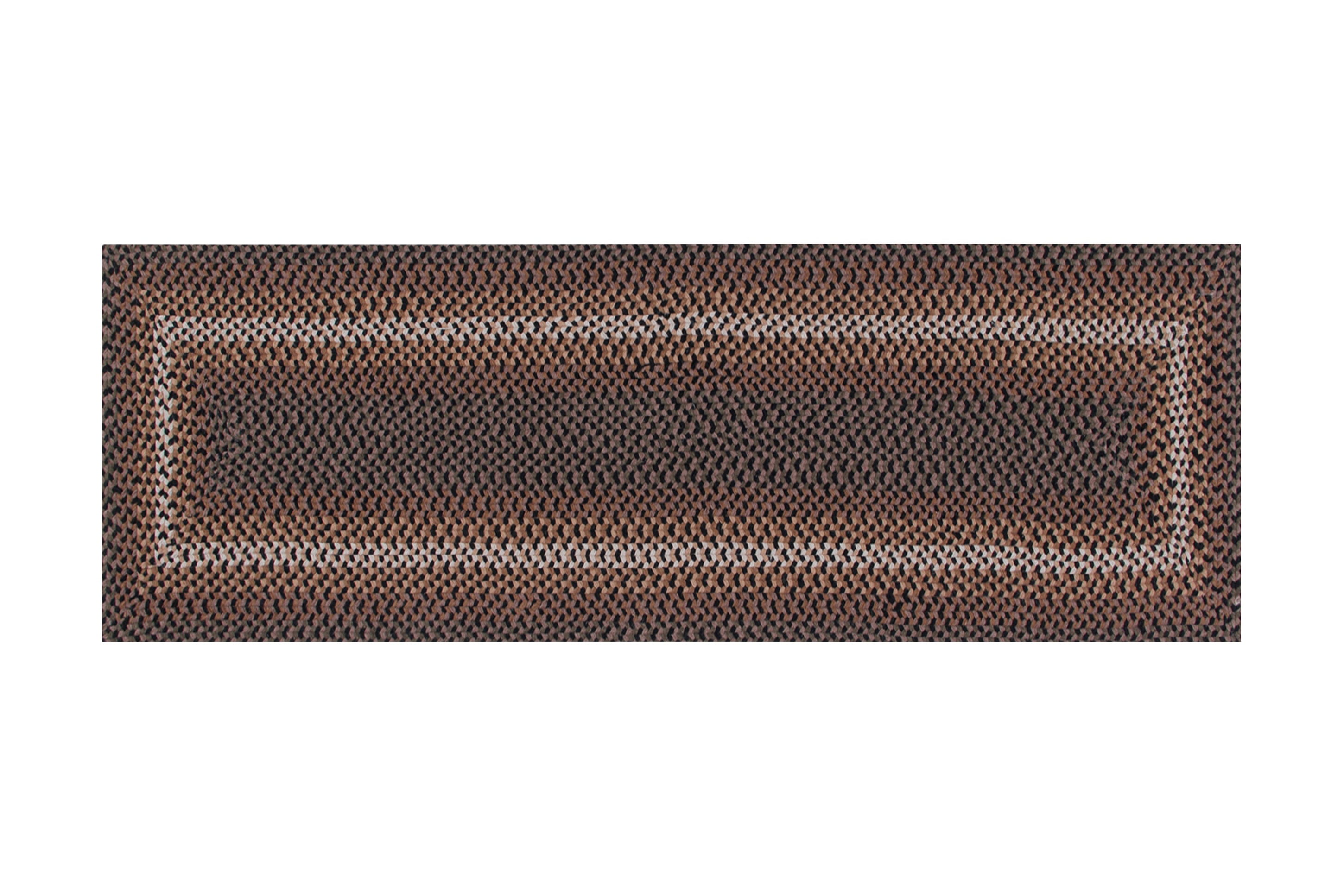 Better Trends Woodbridge Rectangular 24" x 96" Braided Rug Black