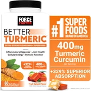 Force Factor Better Turmeric, Turmeric Curcumin Supplement with Ginger for Joint Health & Inflammation Support, Fruit Splash, 60 Soft Chews