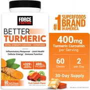 Force Factor Better Turmeric, Turmeric Curcumin Supplement with Ginger for Joint Health & Inflammation Support, Fruit Splash, 60 Soft Chews