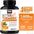 thumbnail interactive-video image 1 of Force Factor Better Turmeric, 1600mg Turmeric Curcumin Supplement with Ginger for Joint Health & Inflammation Support, Clinical Strength, 120 Tablets, 1 of 13