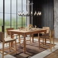 thumbnail image 1 of Better Wood & Home Sawyer 61” Farmhouse Dining Table, Solid Wood, Caramel Oak, 1 of 11